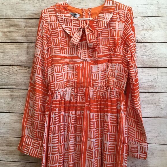 NEW WITH TAGS BUSAYO DELE MAXI DRESS IN ORANGE AND WHITE PRINT - Picture 3 of 13